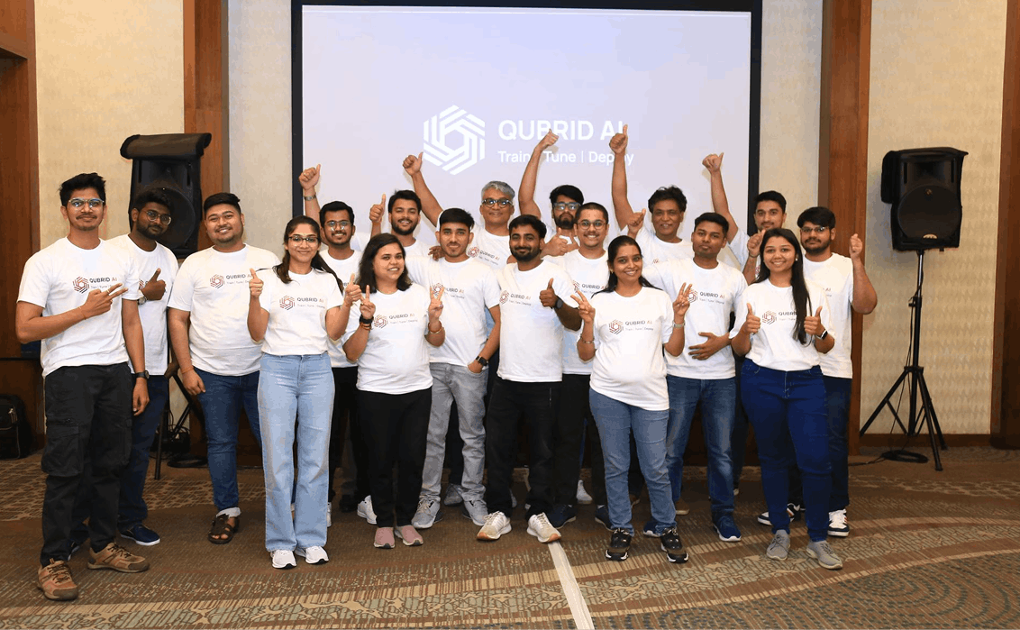 Qubrid AI team at company event