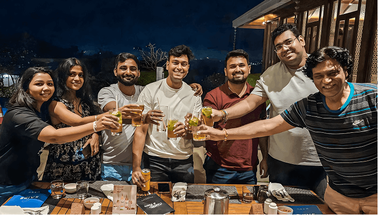 Qubrid AI team at informal gathering